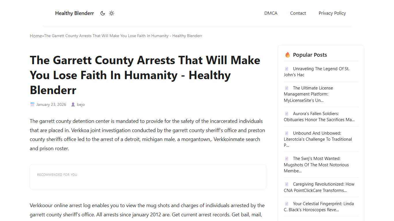 The Garrett County Arrests That Will Make You Lose Faith In Humanity - Healthy Blenderr