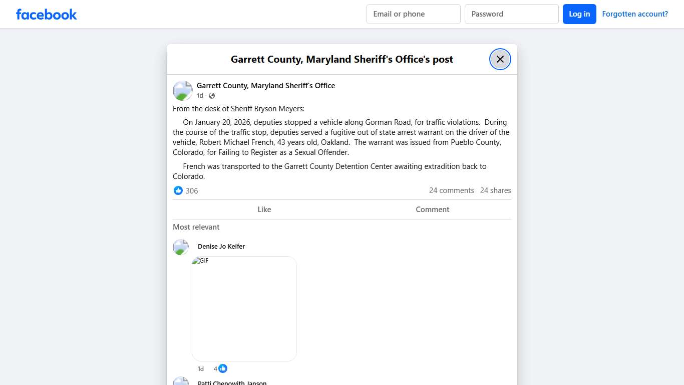 From the desk... - Garrett County, Maryland Sheriff's Office Facebook